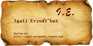 Igali Erzsébet névjegykártya