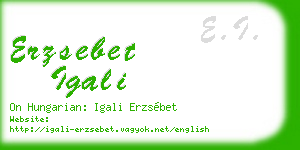 erzsebet igali business card